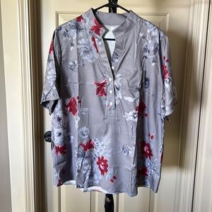 Grey print blouse